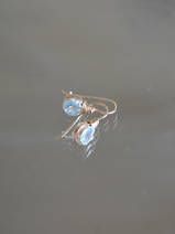 boucles d'oreilles Wire mini, cristal bleu clair